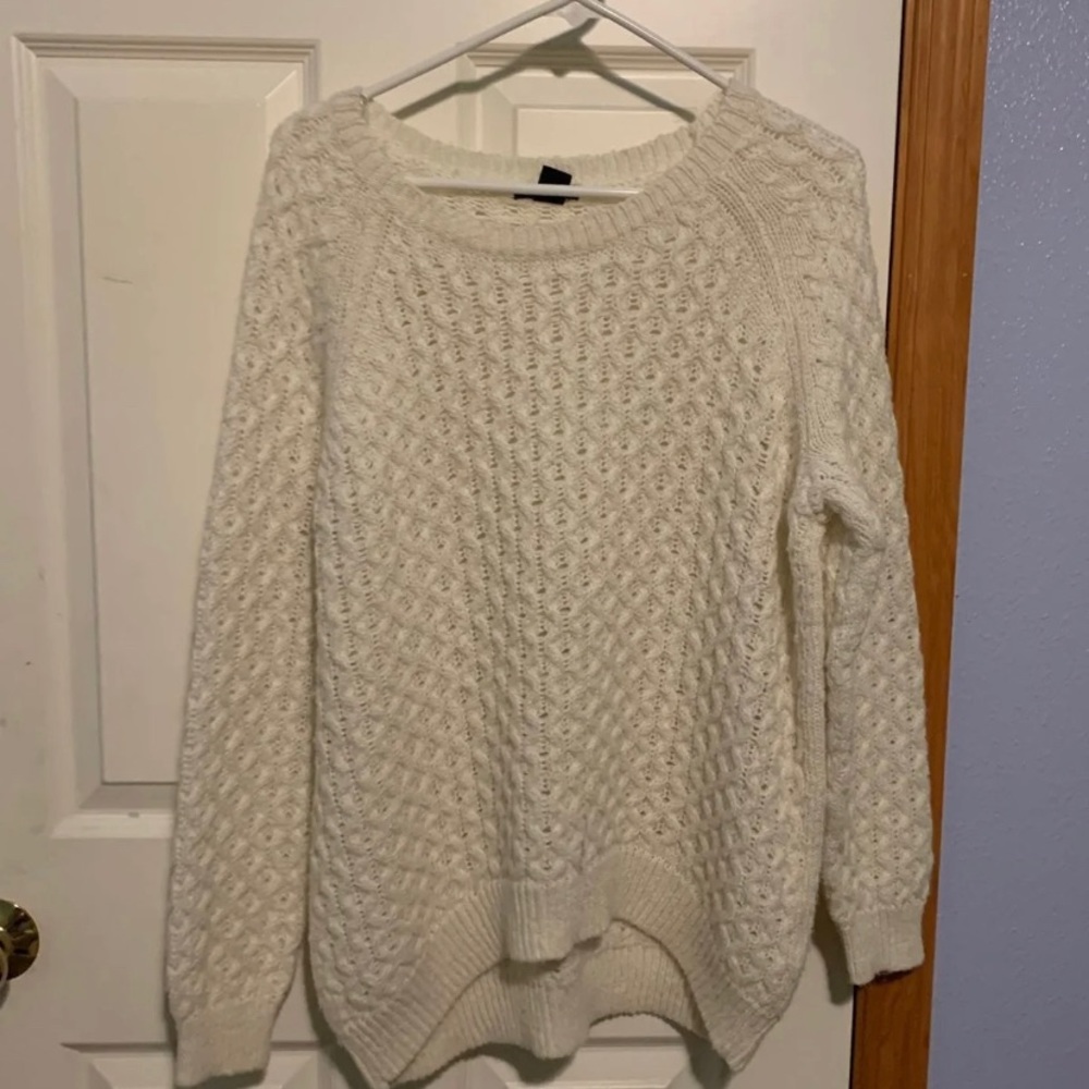 White oversized sweater